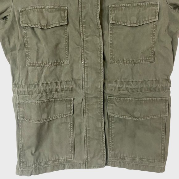 Madewell Surplus Jacket Women's Small Army Green Utility Full-Zip Long-Sleeve - Picture 7 of 14